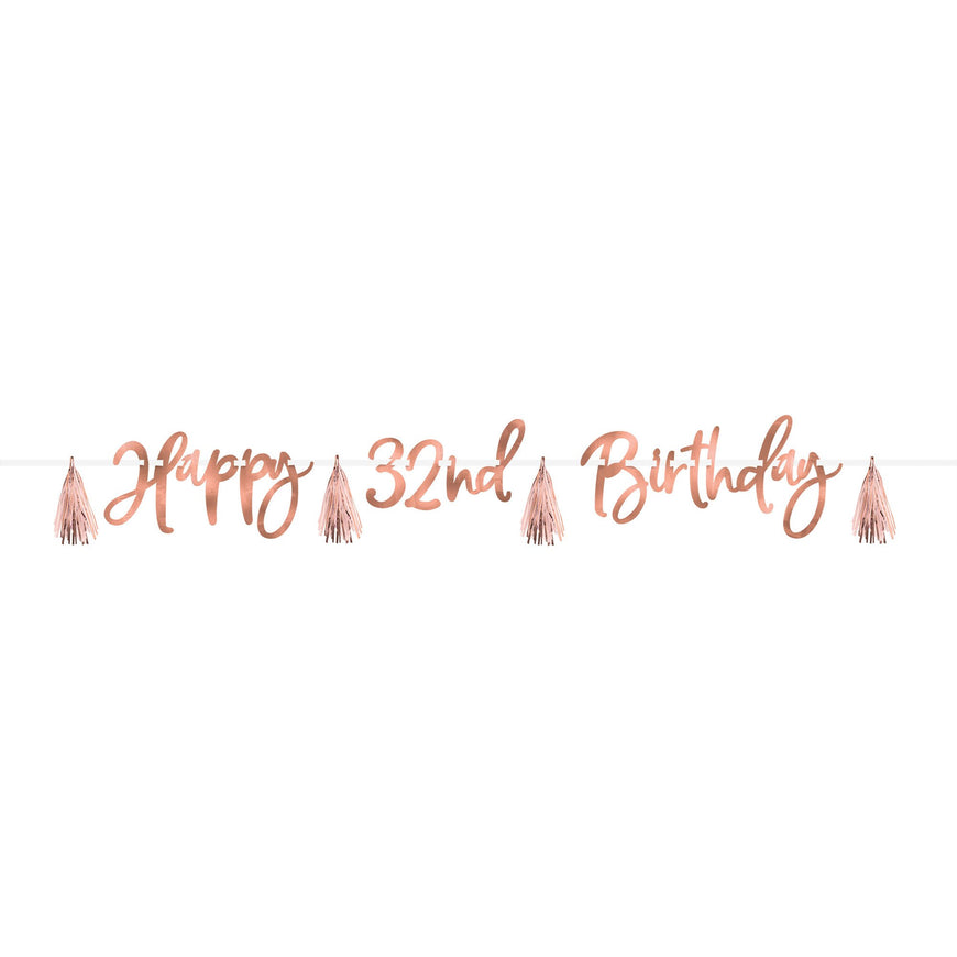 Blush Birthday Customize It Foil Banner Kit Each - Party Savers