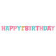 1st Birthday Pink Foil Letter Banner Each - Party Savers