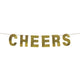 Cheers Sequin Gold Banner 22cm x 3.65m Each