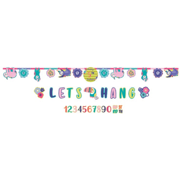 Sloth Happy Birthday Add An Age Letter Banner And Mini Banner Kit 2pk - Party Savers