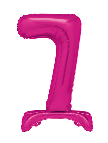 Number 7 Bright Pink Giant Standing Air Filled Foil Balloon 76.2cm Each