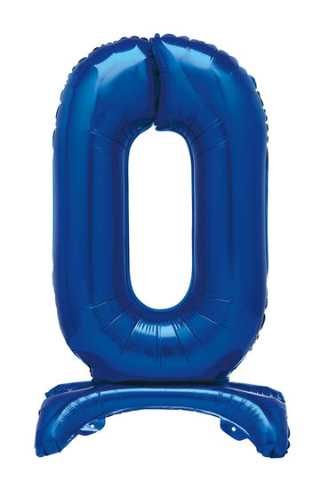 Number 0 Royal Blue Giant Standing Air Filled Foil Balloon 76.2cm Each