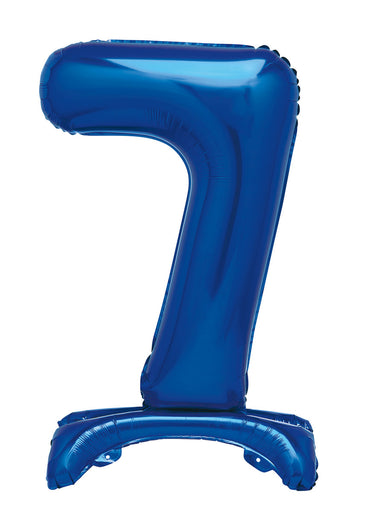 Number 7 Royal Blue Giant Standing Air Filled Foil Balloon 76.2cm Each
