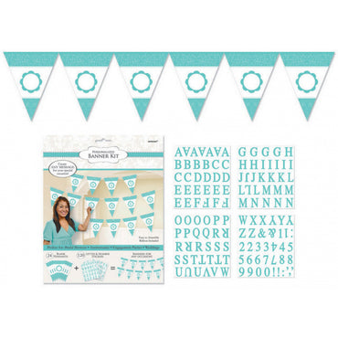 Egg Blue Personalised Penant Banner 24pk - Party Savers