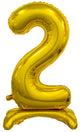 Number 2 Gold Giant Standing Air Filled Foil Balloon 76.2cm Each