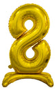 Number 8 Gold Giant Standing Air Filled Foil Balloon 76.2cm Each