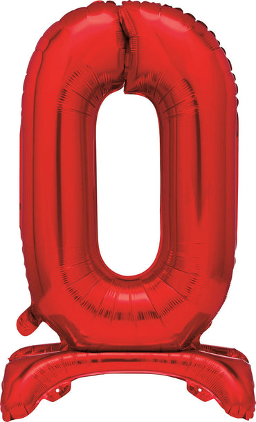 Number 0 Red Giant Standing Air Filled Foil Balloon 76.2cm Each