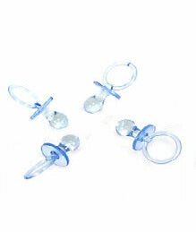 Blue Crystal Pacifiers 5cm 4pk - Party Savers