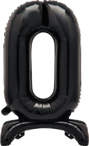 Number 0 Black Giant Standing Air Filled Foil Balloon 76.2cm Each