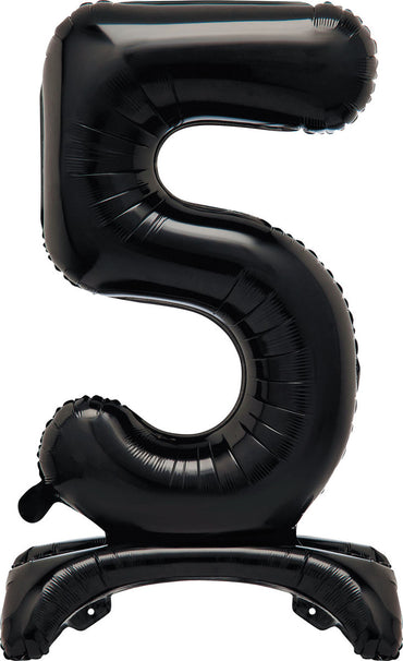 Number 5 Black Giant Standing Air Filled Foil Balloon 76.2cm Each