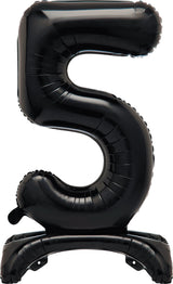 Number 1 Black Giant Standing Air Filled Foil Balloon 76.2cm Each