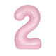 Number 2 Matte Pastel Pink Foil Balloon 86cm Each