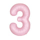 Number 3 Matte Pastel Pink Foil Balloon 86cm Each