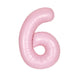 Number 6 Matte Pastel Pink Foil Balloon 86cm Each
