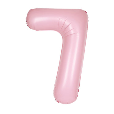Number 7 Matte Pastel Pink Foil Balloon 86cm Each