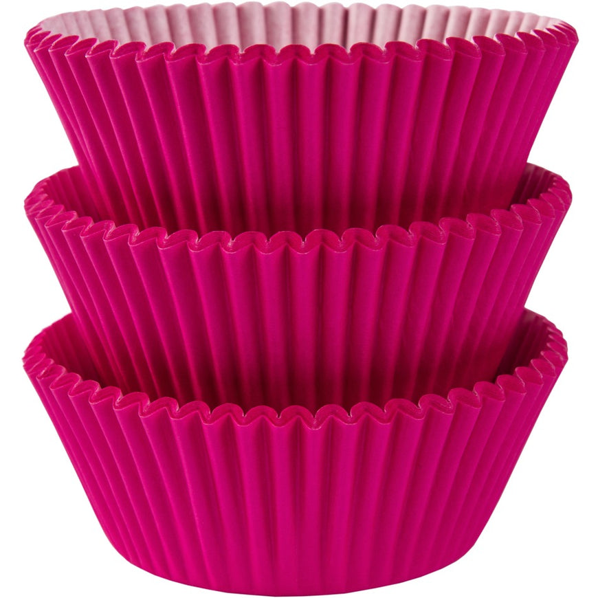 Bright Pink Cupcake Cases 75pk - Party Savers