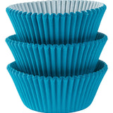 Caribbean Blue Mini Cupcake Cases 100pk - Party Savers