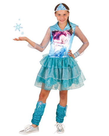 Girls Costume - Elsa Hooded Dress - Party Savers