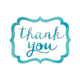 Robin Egg Blue Thank You Stickers 50pk - Party Savers
