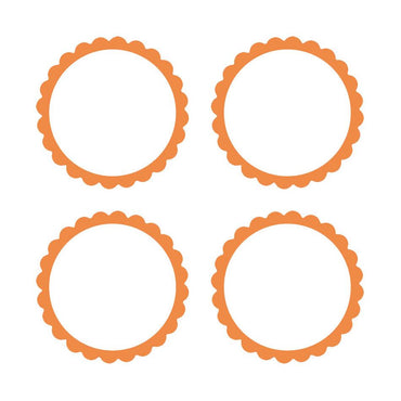 Orange Scalloped Labels 5pk - Party Savers