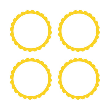 Sunshine Yellow Scalloped Labels 5pk - Party Savers