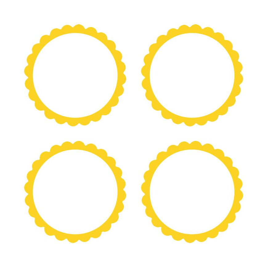Sunshine Yellow Scalloped Labels 5pk - Party Savers