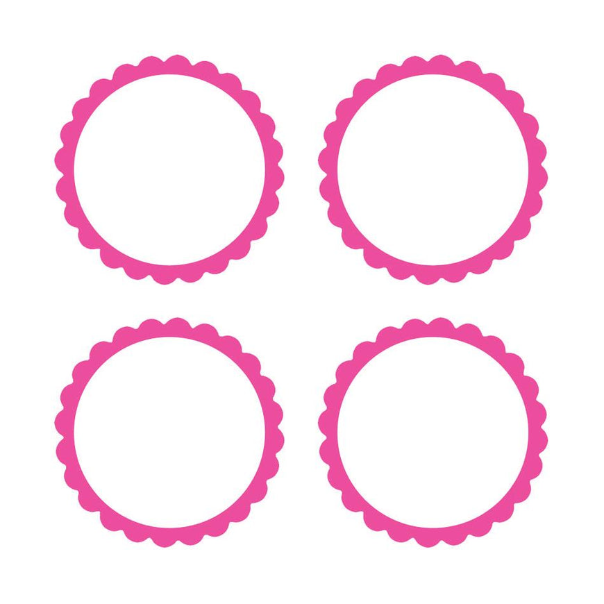 New Pink Scalloped Labels 5pk - Party Savers