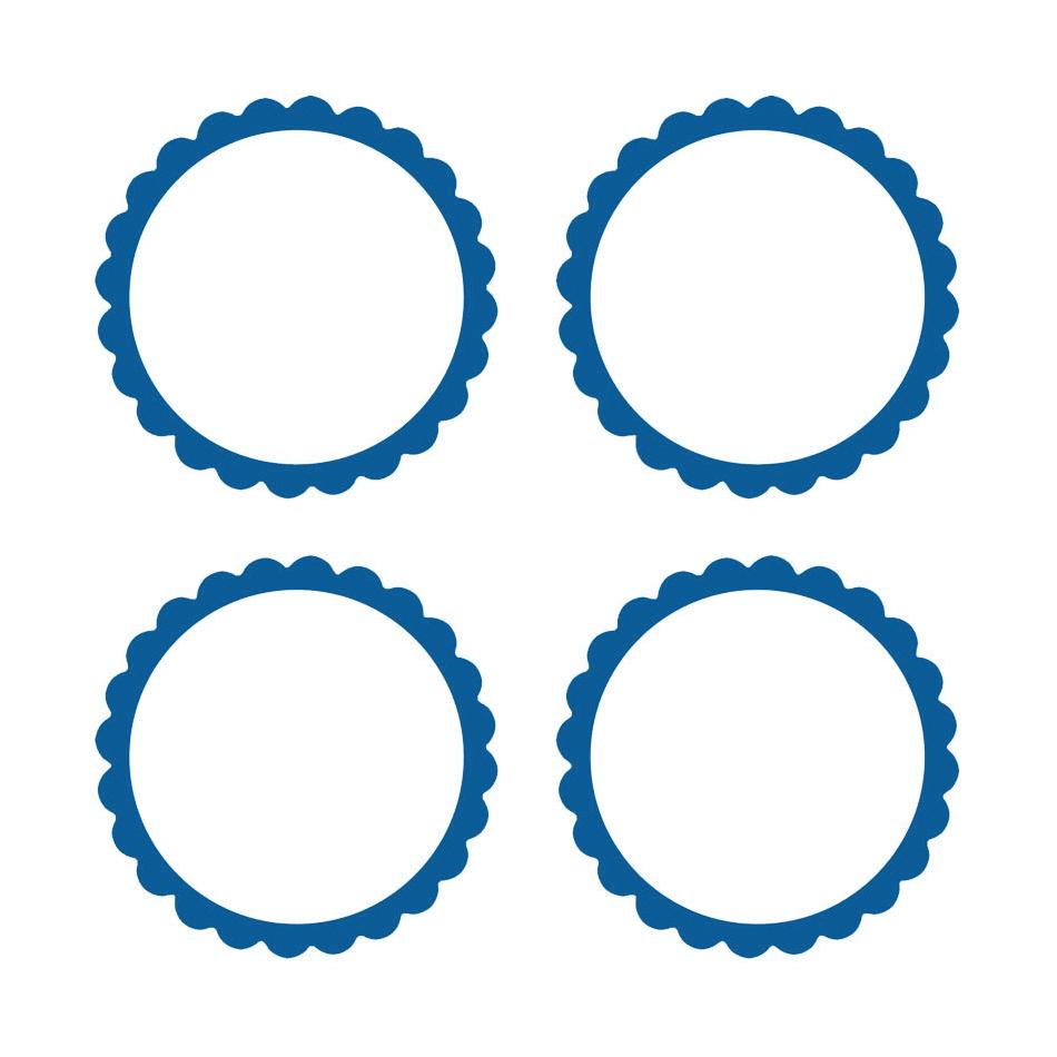 Black Scalloped Labels 5pk - Party Savers