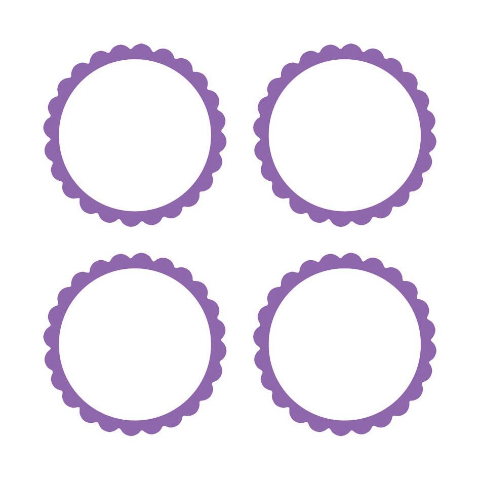 Apple Red Scalloped Labels 5pk - Party Savers