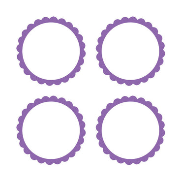New Purple Scalloped Labels 5pk - Party Savers