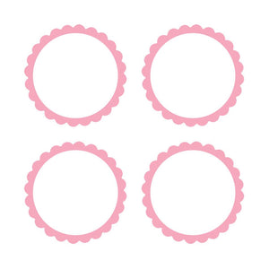 Apple Red Scalloped Labels 5pk - Party Savers