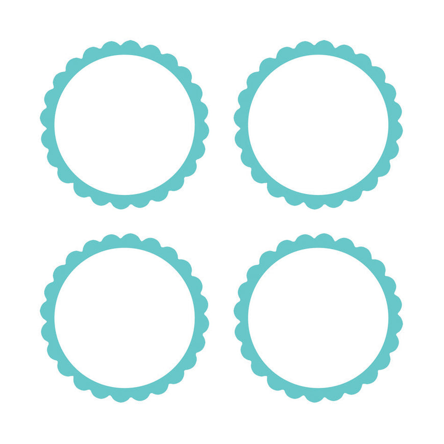 Robin Egg Blue Scalloped Labels 5pk - Party Savers