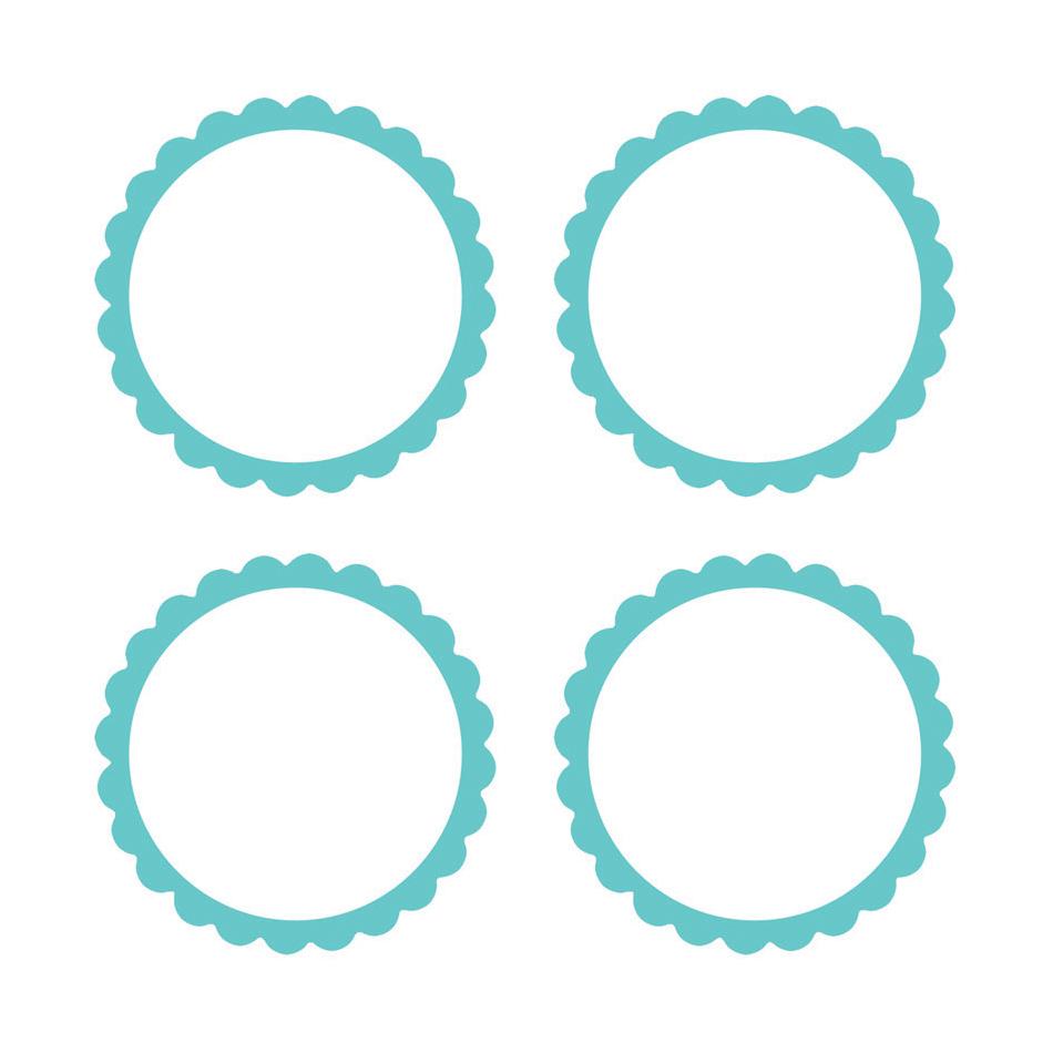 Bright Royal Blue Scalloped Labels 5pk - Party Savers