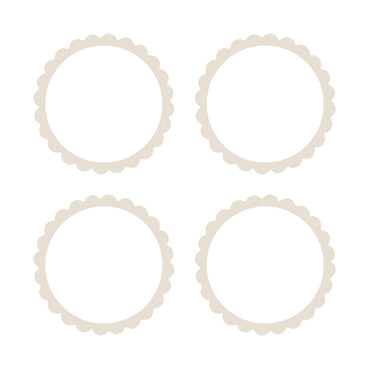 White Scalloped Labels 5pk - Party Savers