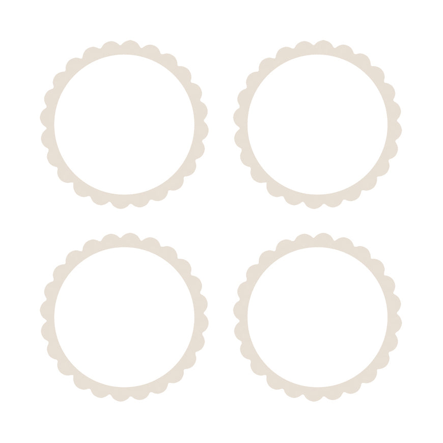 White Scalloped Labels 5pk - Party Savers