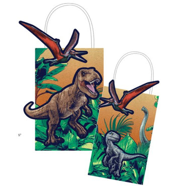 Jurassic Into The Wild Create Your Own Paper Kraft Bags 21cm x 13cm x 8cm 8pk