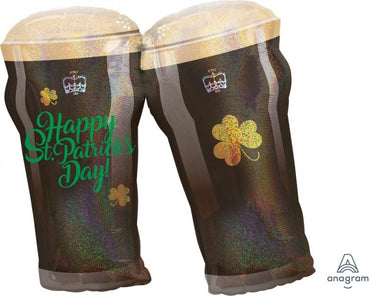 St Patrick's Day Beer Mugs Glasses Foil Balloon - Party Savers