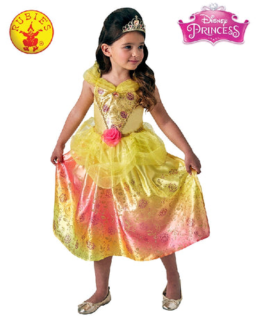 Girls Costume - Belle Rainbow Deluxe - Party Savers