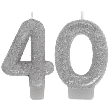 Sparkling Celebration Numeral Candles 40th - Party Savers