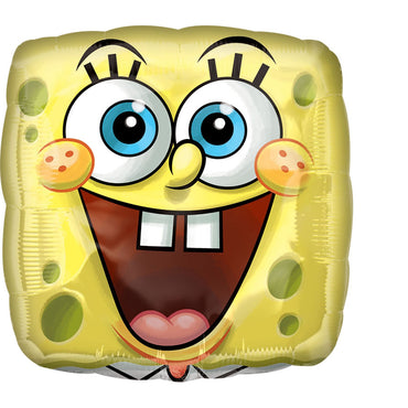 SpongeBob Square Face Foil Balloon 45cm - Party Savers
