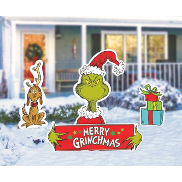 Dr. Seuss The Grinch Merry Christmas Yard Signs 4pk