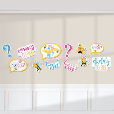 What will it Bee? Cardboard Cutouts Assorted Shapes & Sizes 12pk - Party Savers