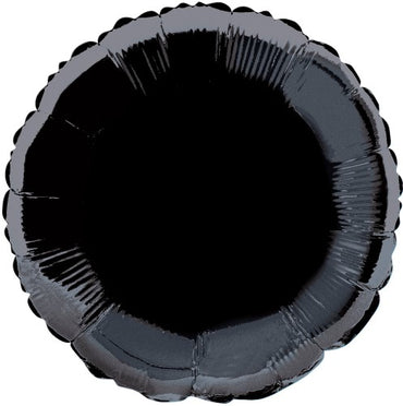 Black Round Foil Balloon 45cm - Party Savers