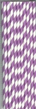 Purple Stripes Paper Straws 20pk - Party Savers