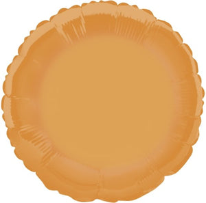 Orange Round Foil Balloon 45cm - Party Savers