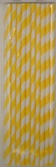 Yellow Stripes Paper Straws 20pk - Party Savers