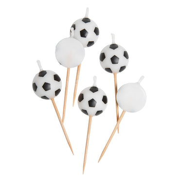 Soccer Ball Pick Candles 6pk - Party Savers