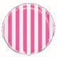 Bright Pink Stripes Foil Balloon 45cm - Party Savers