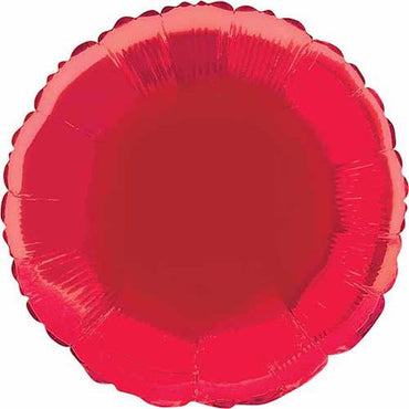 Red Round Foil Balloon 45cm - Party Savers