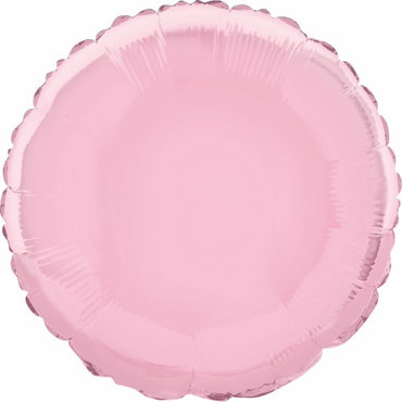 Pastel Pink Round Foil Balloon 45cm - Party Savers